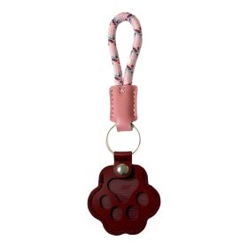 Pet Fur Memory Charm Leather Keychain Keepsake For Dog Cat Hair Paw-Shaped Design Memorial Sympathy Gift For Grieving Owners