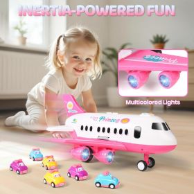 Princess Airplane Toy Set  Includes Airplane, Princess Car, Road Signs, And Road Barriers  Birthday & Christmas Gift Suitable For Girls