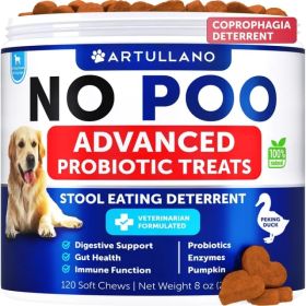 No Poo Chews For Dogs Coprophagia Stool Eating Deterrent Stop Eating Poop Treats With Probiotics Pumpkin & Digestive Enzymes Prevent Dog Puppy Fr (Option: 1PCS)