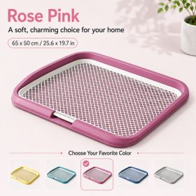 Dog Potty Tray With Removable Grating, Leak-Proof Indoor Dog Toilet For Puppy Training (Option: Pink)