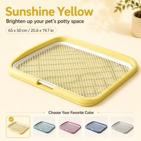 Dog Potty Tray With Removable Grating, Leak-Proof Indoor Dog Toilet For Puppy Training (Option: Yellow)